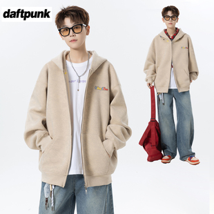 重磅彩虹刺绣连帽卫衣双拉链外套男女潮牌设计感休闲百搭情侣外套