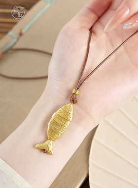 银匠 [小金鱼] 国风新中式足银999.9项链女高级感年年有鱼毛衣链