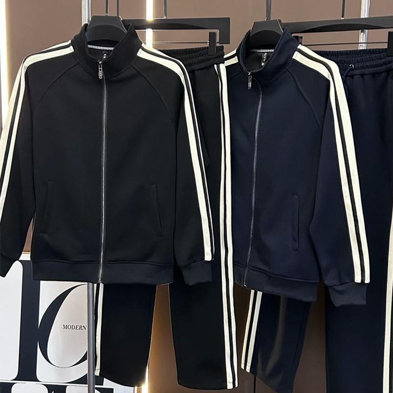 【现货】24689秋冬新款男士简约套装立领外套休闲长裤两件套