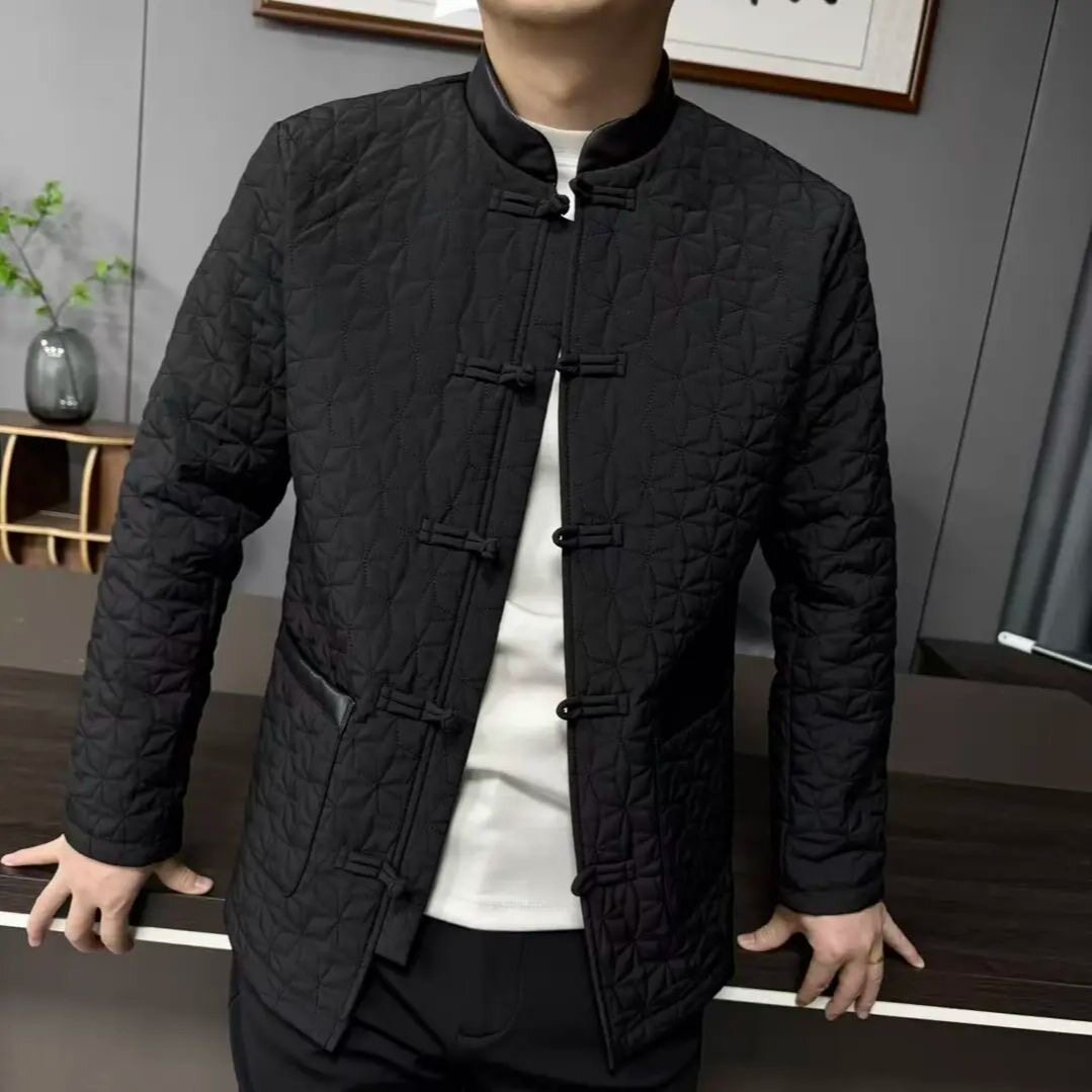 【现货】25321春季新款男士中式立领高级唐装国风盘扣二棉棉服古