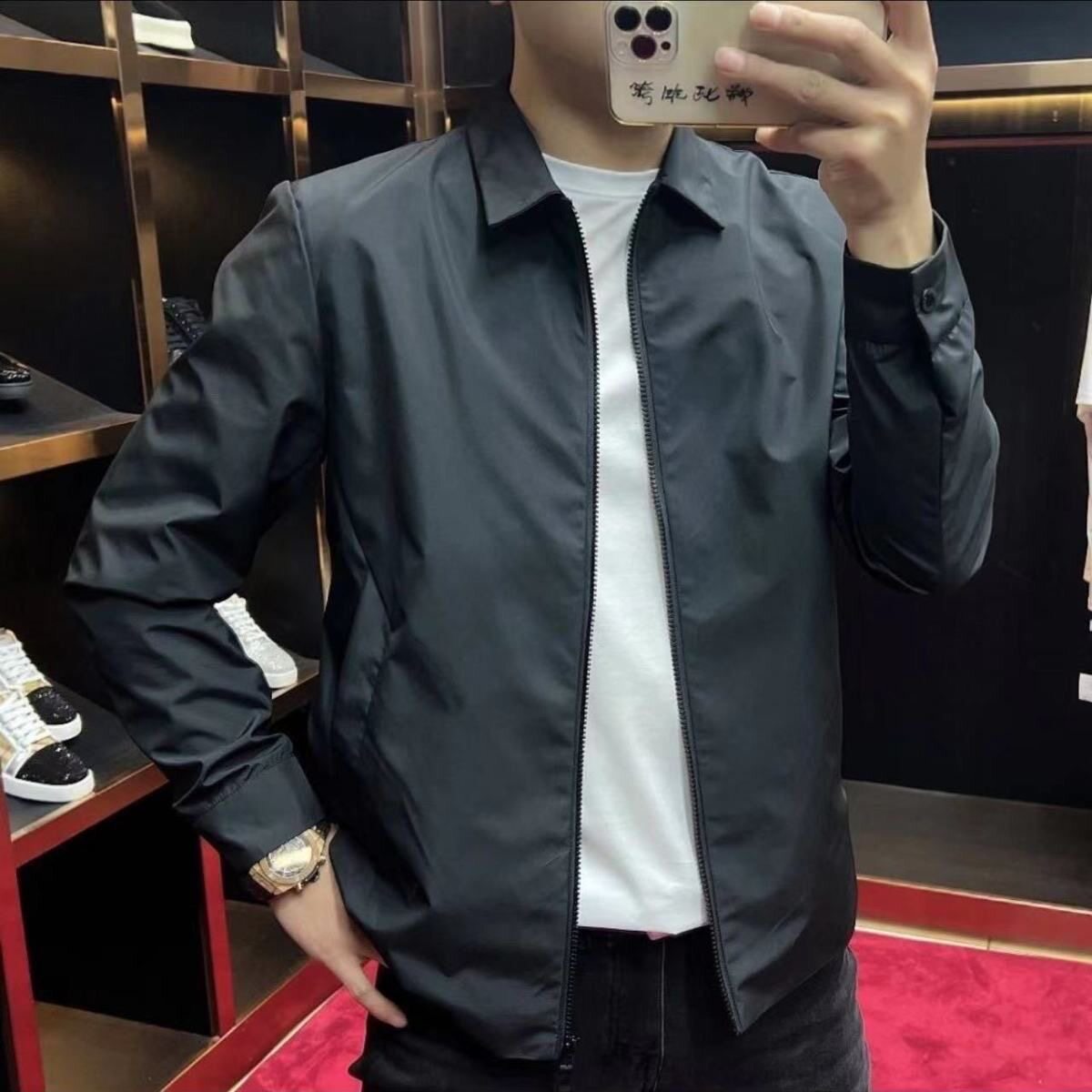 【现货】1526商务休闲时尚流行翻领百搭夹克春秋外套上衣男士