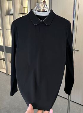 【现货】YF23春秋新款男士商务休闲POLO长袖T恤纯色翻领打底衫