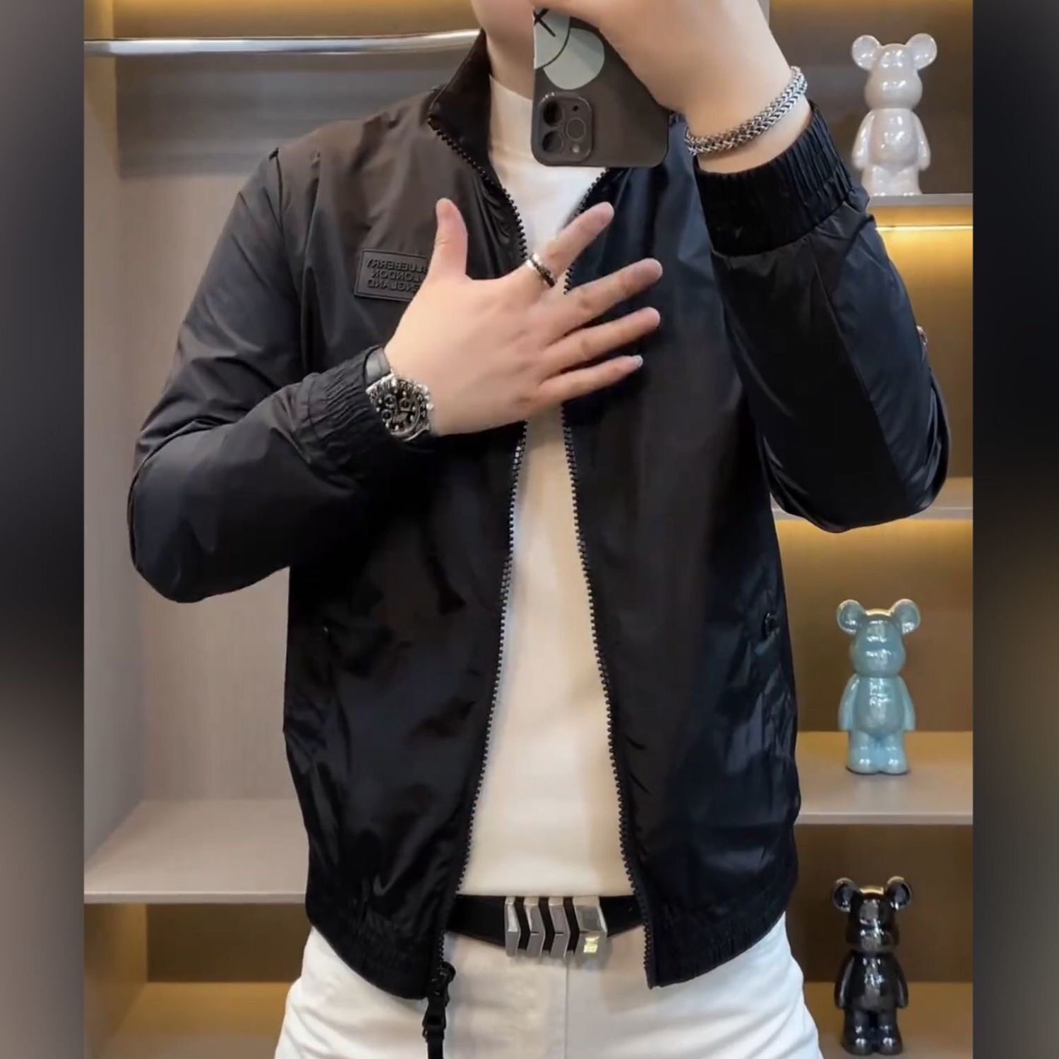 【现货】8008春季新款男士立领休闲百搭潮流欧货夹克外套