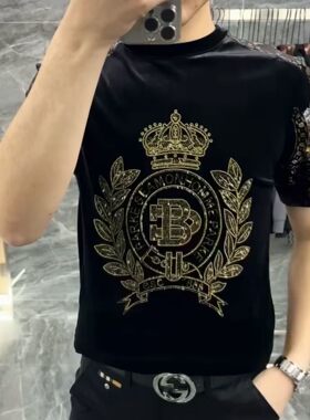 短袖修身半袖T恤衫钻石绒打底衫