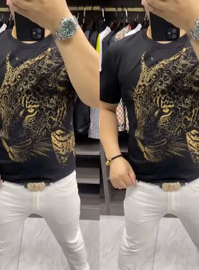 【现货】68092男士欧货夏季新款潮流半袖个性印花薄款时尚帅气T恤