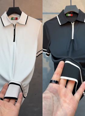 【现货】68129男士夏季高品质翻领Polo衫商务简约百搭时尚短袖潮t