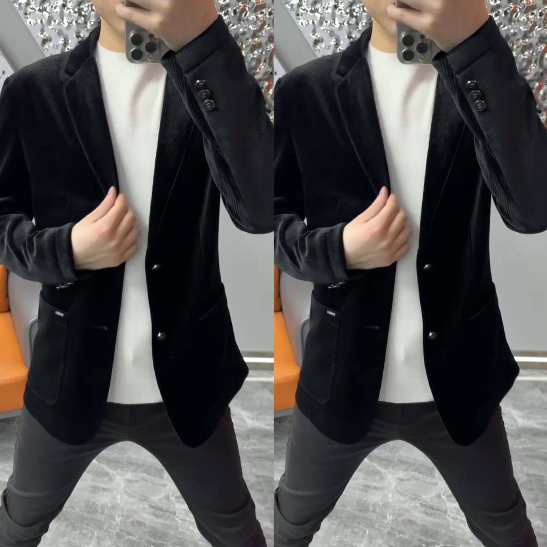 【现货】1391早春季新品男士高级感条纹西服外套休闲商务轻奢舒适