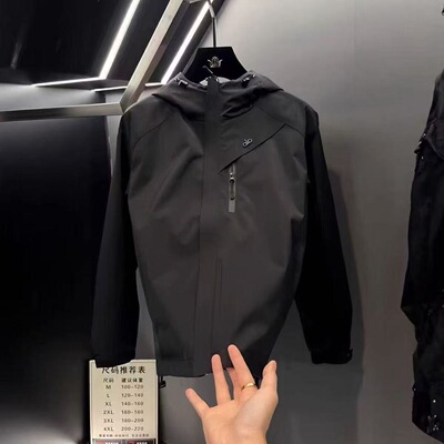 【现货】2086运动纯色外套连帽商务字母男款欧货夹克时尚百搭