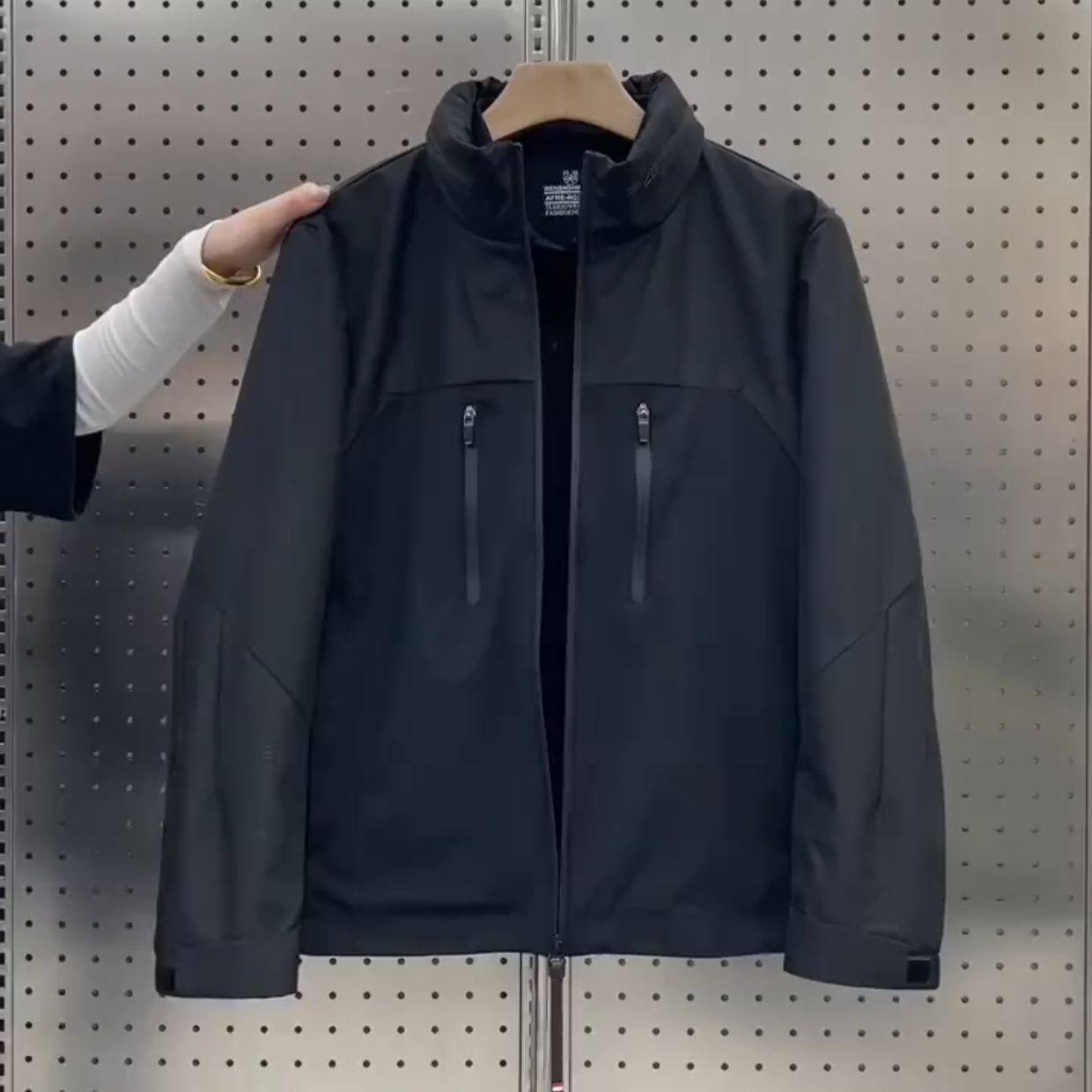 【现货】8203男士夹克领口拉链隐藏帽子外套百搭休闲上衣