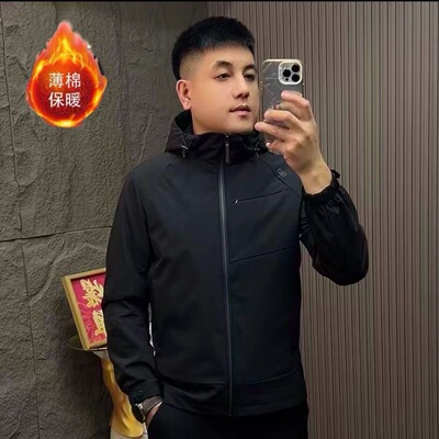 【现货】8866风衣棉服连帽男士时尚百搭棉衣男款潮流常规款防风