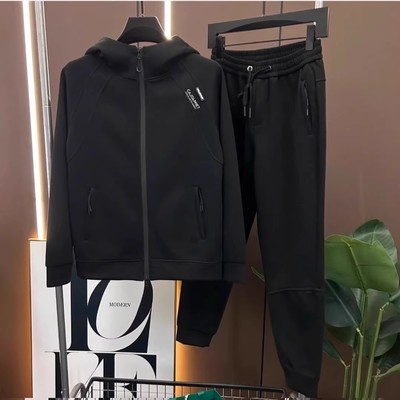 【现货】25226新款秋冬休闲运动套装潮流拉链时尚夹克男士两件套