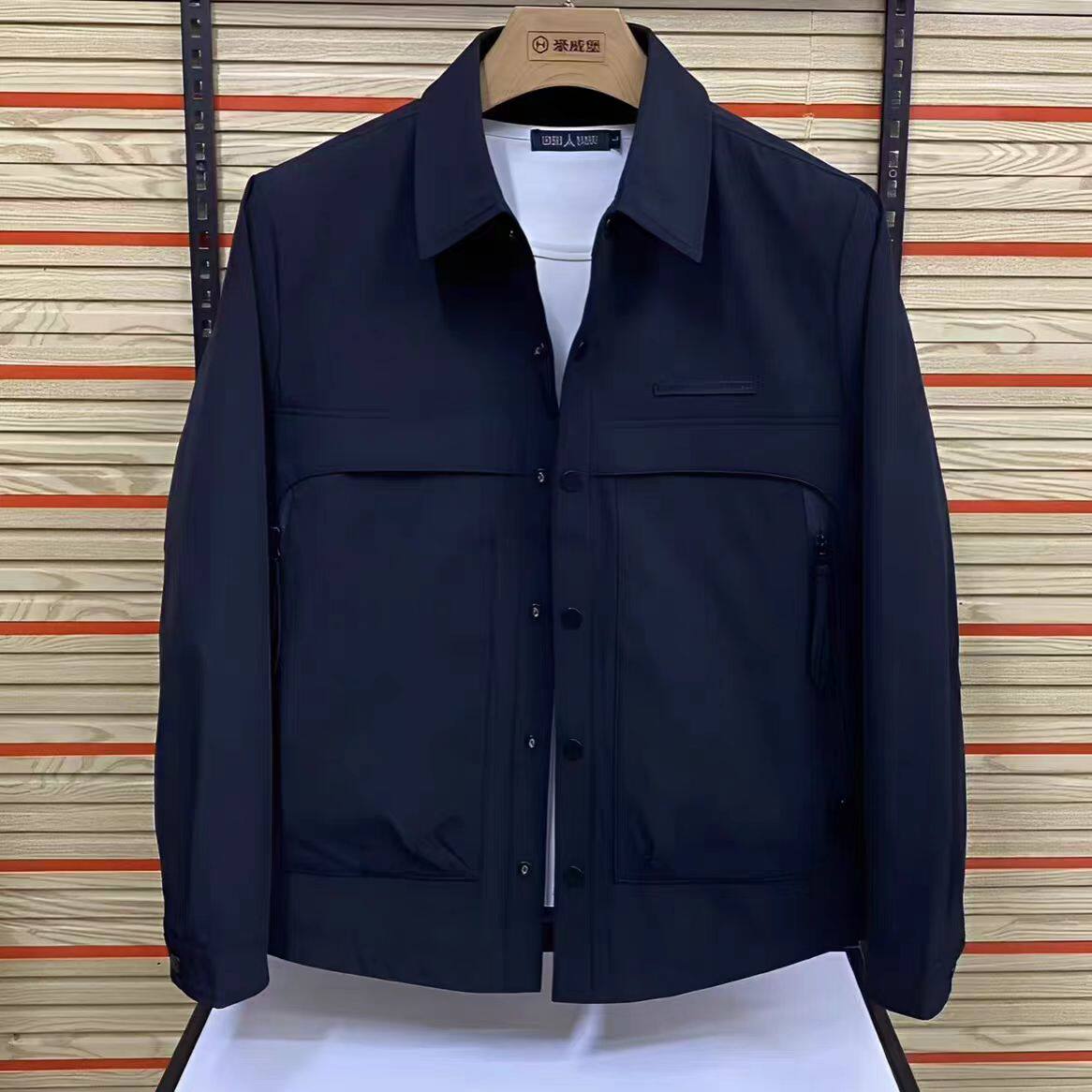 【现货】27208春季新款男士翻领夹克外套轻奢时尚百搭简约潮流