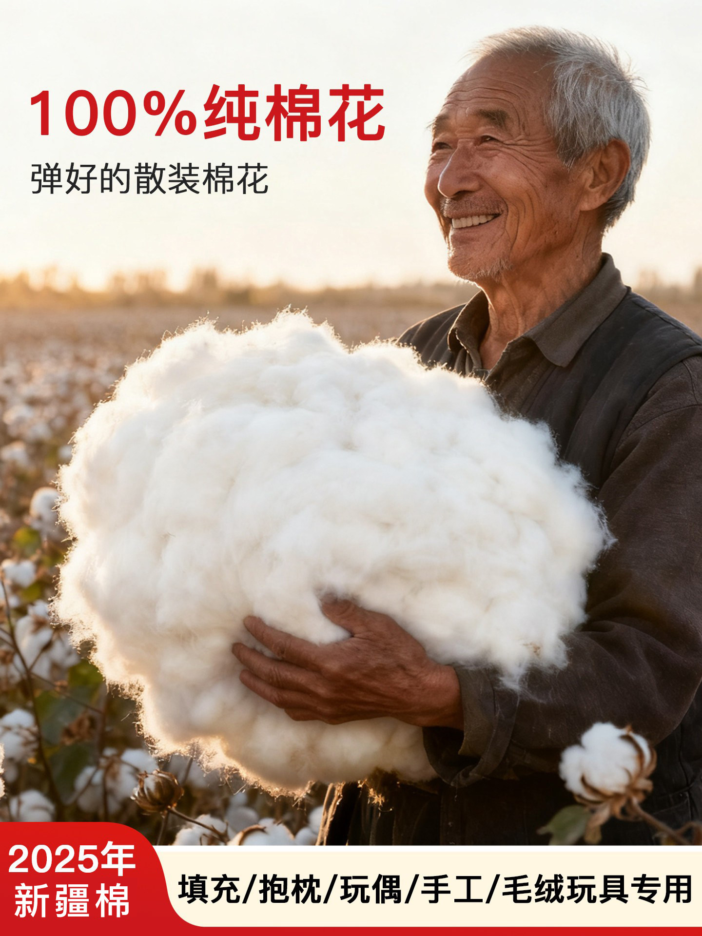国产助农纯正棉花枕头抱枕玩偶靠枕芯填充物优质散装棉花新疆棉