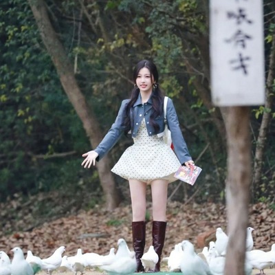 Lsoul虞书欣同款白色波点连衣裙  纯欲少女风吊带短裙jennie私服