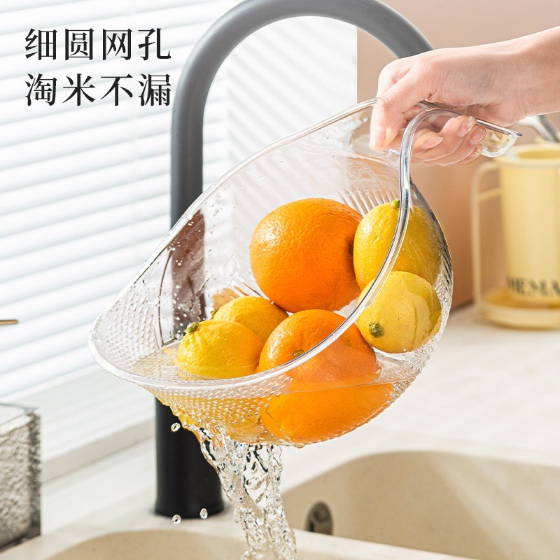 优选淘米神器洗米筛漏杯塑料沥水篮E洗菜盆菜篮子过滤器洗水果家.