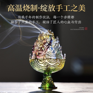 优选琉璃博山炉香炉家用室内盘香炉沉香檀香熏香炉茶道.创意香薰.