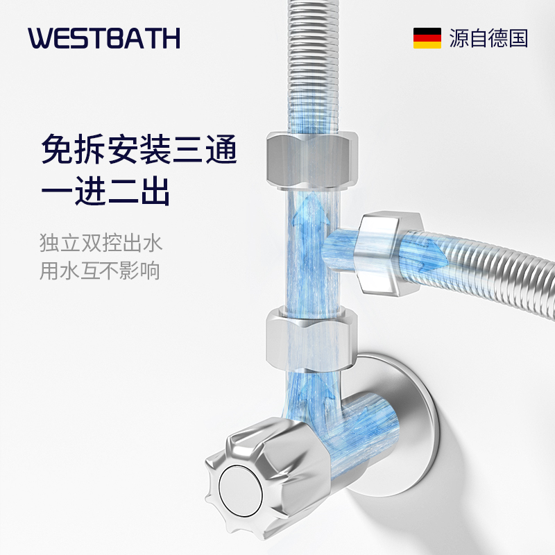 优选瞬热式妇洗器马n桶伴侣马桶冲洗喷枪一进二出刷马桶旁边的喷.