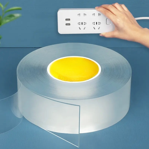 粘纳米双面胶万固定能贴高粘度水洗无痕强力魔力固定排插透明胶带