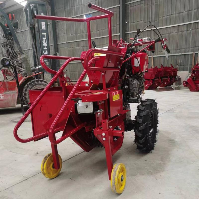 手推单行玉米收割机 掰玉米秸秆粉碎一体机 苞米扒皮收获机