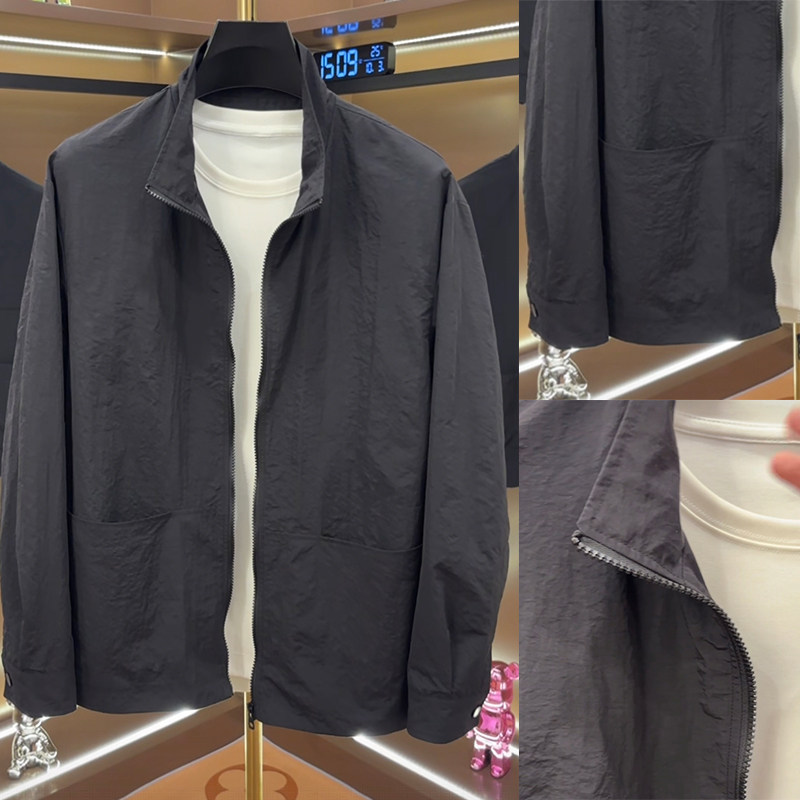 2025初秋新款时尚潮流户外百搭立领气质夹克男士复古休闲商务外套