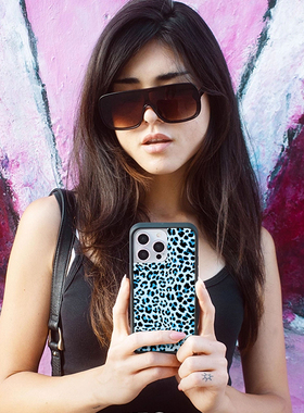 Wild蓝色豹纹手机壳BlueMeow适用苹果iPhone17/16/15/14/Pro/Max/Plus全包保护套轻盈防摔WF潮壳欧美