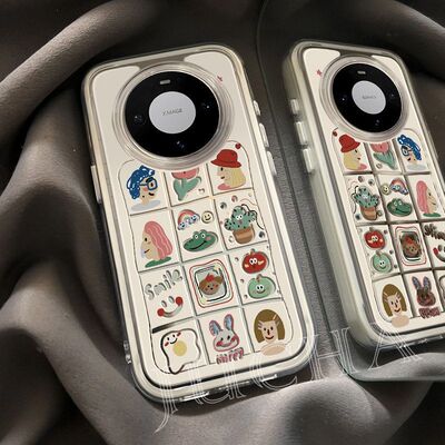 适用九宫格涂鸦华为mate80手机壳高级感轻奢HUAWEImate70pro情侣