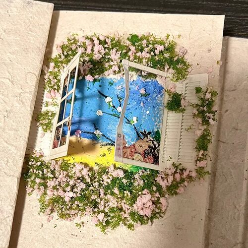 尼泊尔手工本材料包复古艺术垃圾杂志手帐仿真花草场景模拟树粉