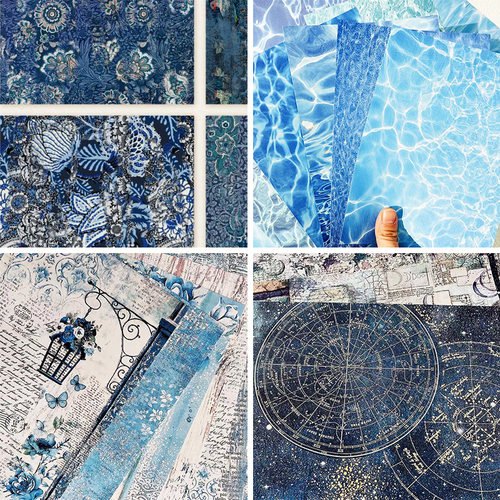痛包背景纸蓝色系痛包材料痛包diy材料蓝色扎包材料谷美配饰配件
