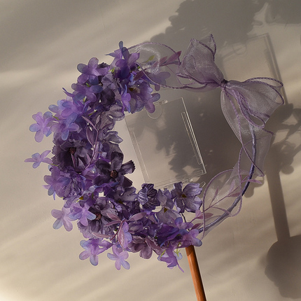 Rotating Flower Fan Complete DIY Material Kit Small Card Display Stand Concert Support Artificial Handmade Flower Fan