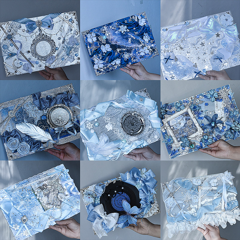 痛包diy材料全套送扎板蓝白蓝色深蓝色套装成品痛包扎板diy材料痛图片