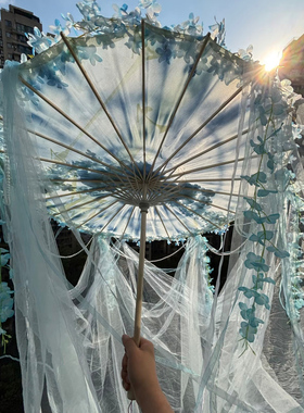 古风花伞diy材料飘带装饰摆件配件结婚lolita汉服洛丽塔原创花伞