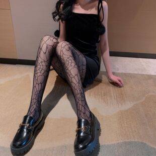 xxs 甜美加小码 145 150cm矮小个子复古性感美腿丝袜蜘蛛渔网袜连裤