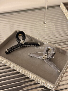 【兰LANLAN】银河闪钻星星抓夹女灰色黑色发抓盘发鲨鱼夹步制发夹