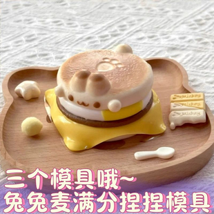 兔兔麦满分捏捏模具 兔满分模具 手工翻模 极速发货 可做捏捏乐