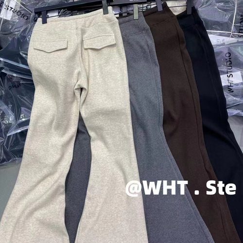 加绒厚款瑜伽微喇休闲裤