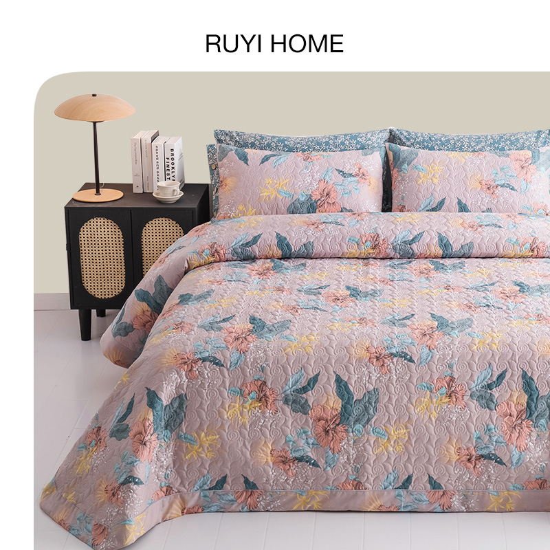 【冠军推荐】床盖高档大印花四季