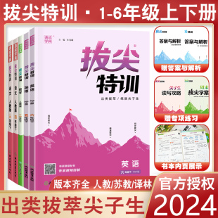 24春23秋拔尖特训三年级上册四年级课时作业本同步训练一年级上册二语数英语一五六年级下册译林版 数学苏教语文人教拔尖特训英语