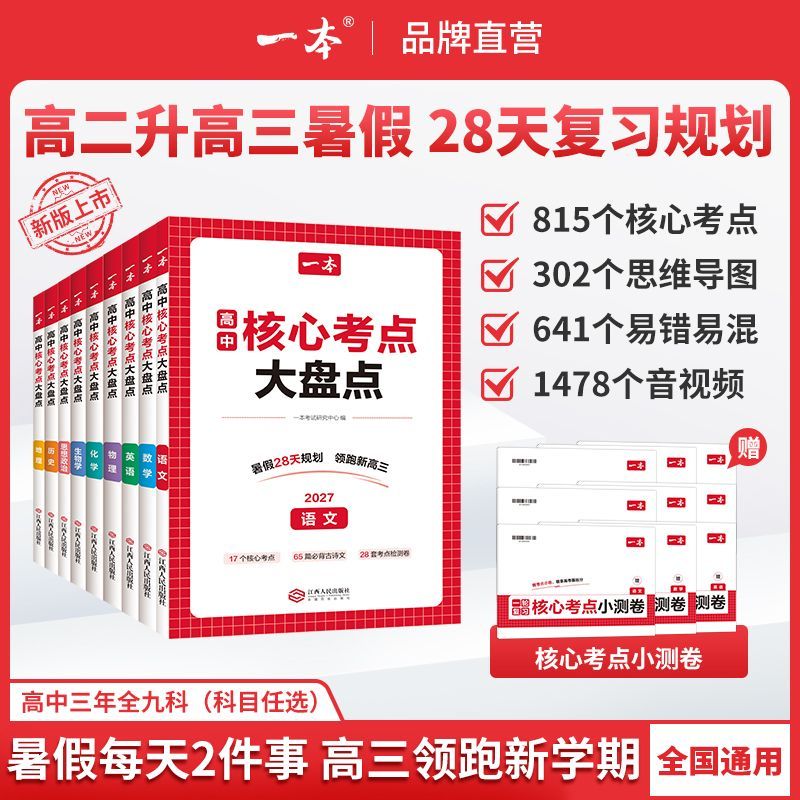 2027一本核心考点大盘点高中一本高中知识大盘点一本官方旗舰店正品高中语数英政史地一本旗舰店高中物化生核心考点默写纸条知识点 - 实物图