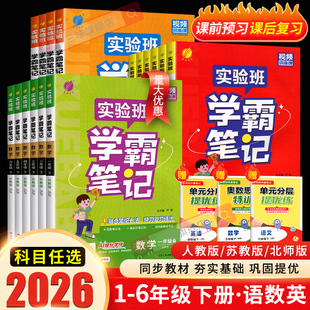 2026春雨实验班学霸笔记一二三四五六年级上下册语文数学英语人教版 大七彩课堂笔记本提优 课本原文讲解同步教材帮全解读随堂状元