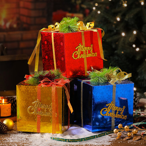 圣诞节亮片礼物盒礼品盒摆件