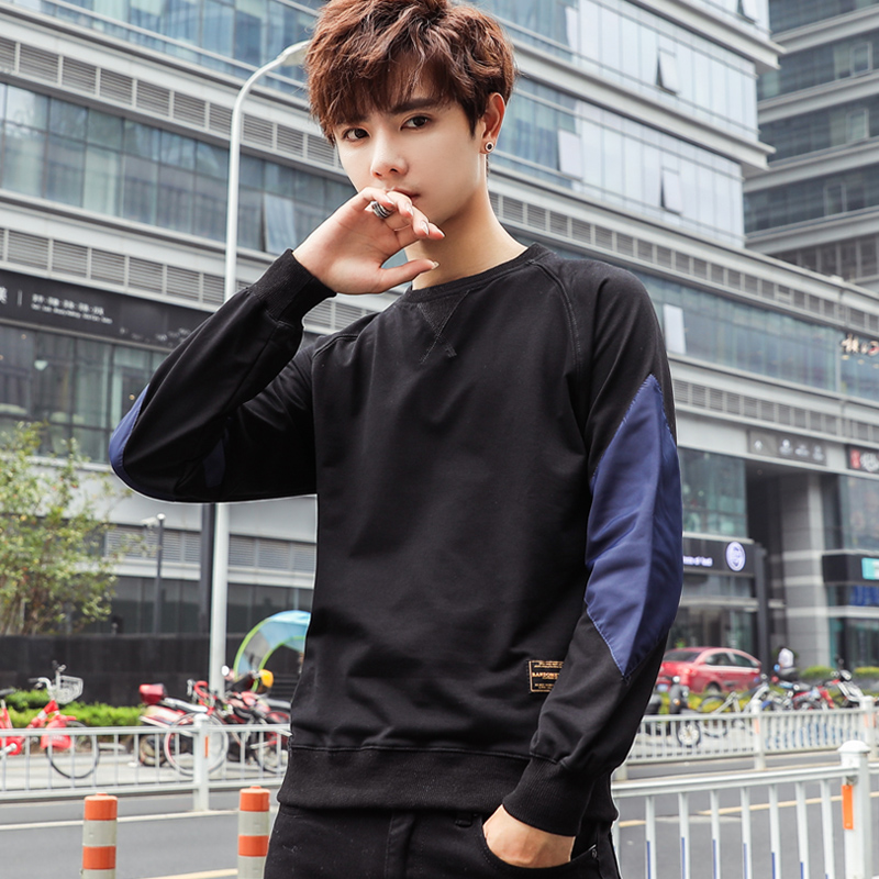 棉质长袖t恤男士圆领冬季上衣春秋款秋衣服韩版外穿男装打底卫衣
