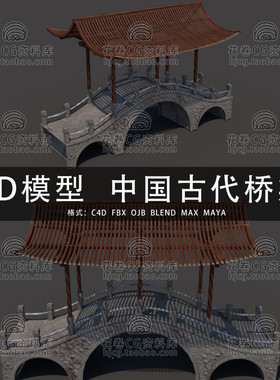 G994-C4D/MAYA/3DMAX三维素材 中国古代桥梁建筑 3D模型素材