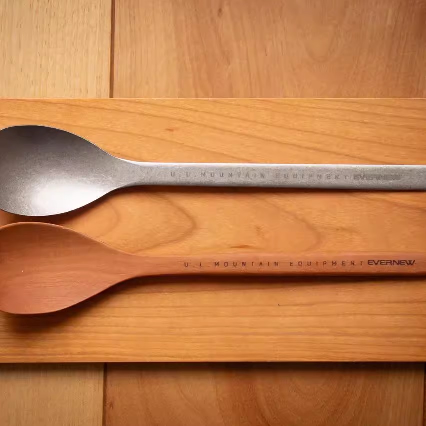 EVERNEW Ti-Sputura爱玩牛户外钛长勺野炊餐具BC徒步木勺锅铲