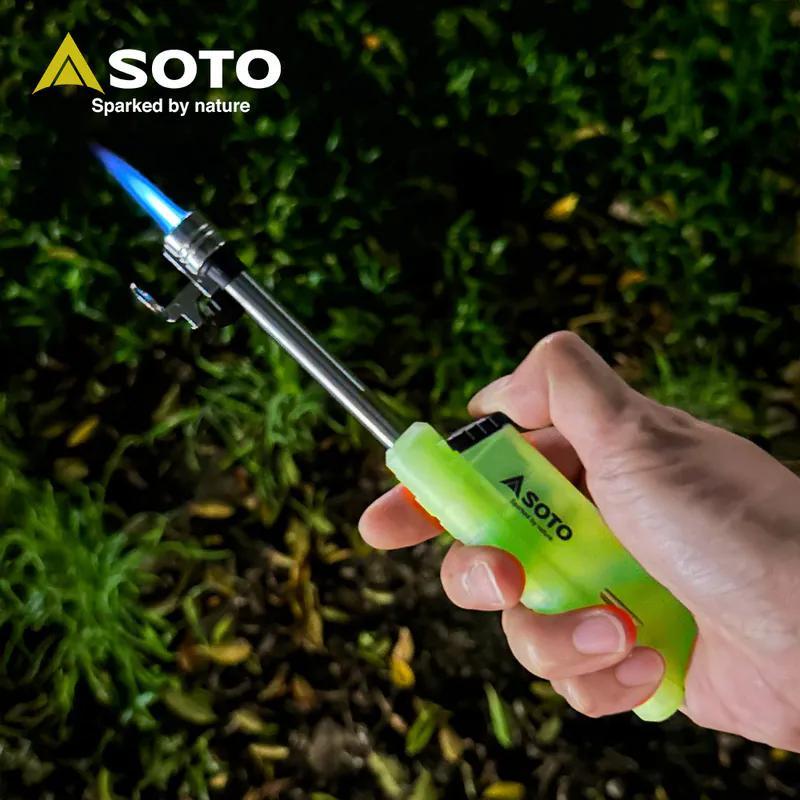 现货荧光25年限量版日本SOTO 户外夜光伸縮防風點火器 ST-487LU