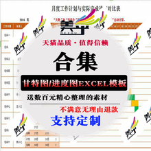 甘特图美乎日程表项目管理表计划表项目指标业绩进度表Excel模板