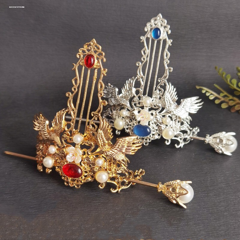 汉服头饰女童中国风头冠流苏步摇超仙发冠发簪公主唐装演出皇冠