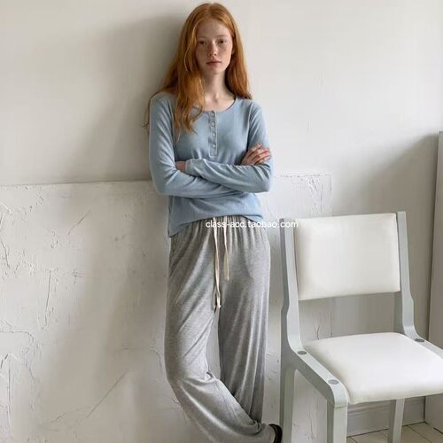 class韩国直邮022328 CLAFO 韩代2026款  Q弹舒适纽扣长袖T