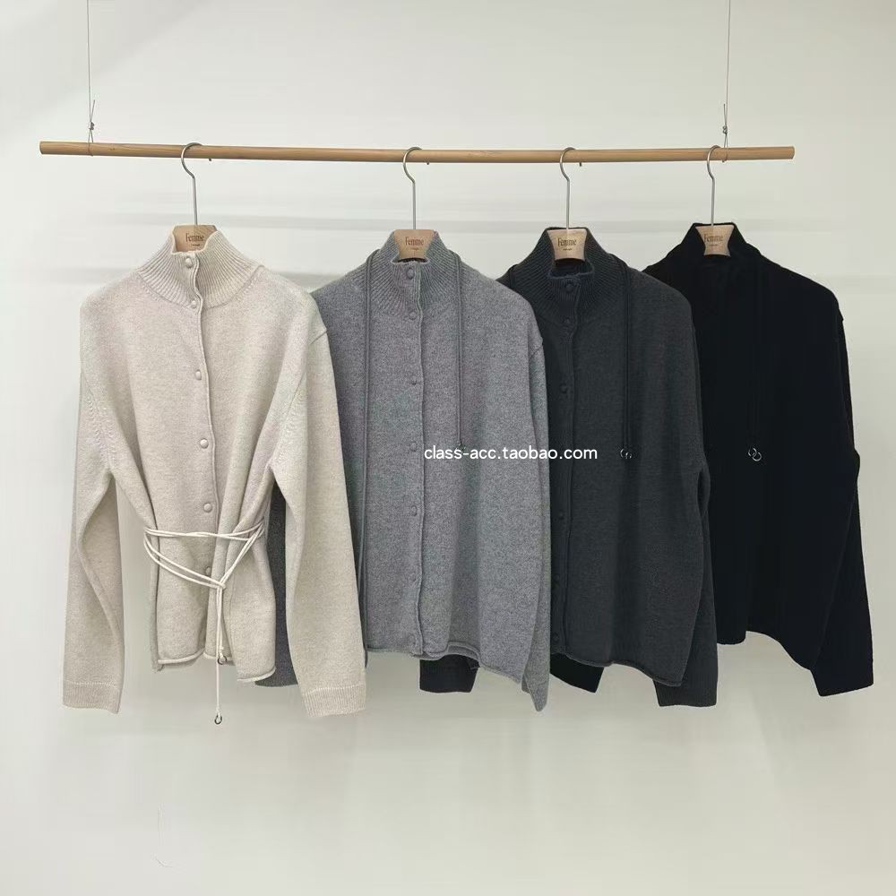 class韩国直邮120110 Lamagie femme 韩代2025 腰带一套纽扣毛衣