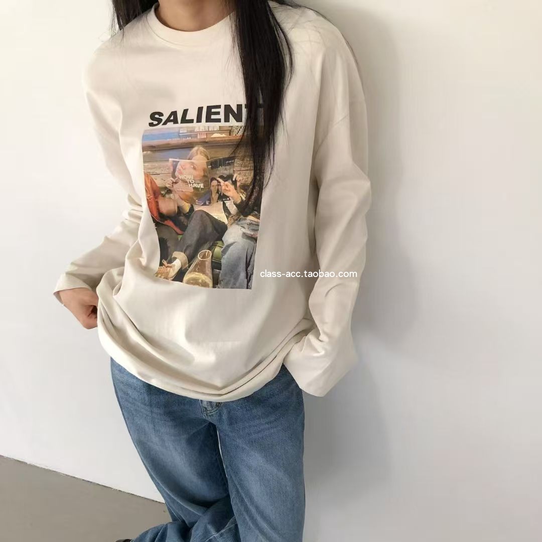 class韩国直邮120124 nutplan 韩代2025款  宽松印花长袖T