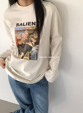 class韩国直邮120124 nutplan 韩代2025款  宽松印花长袖T